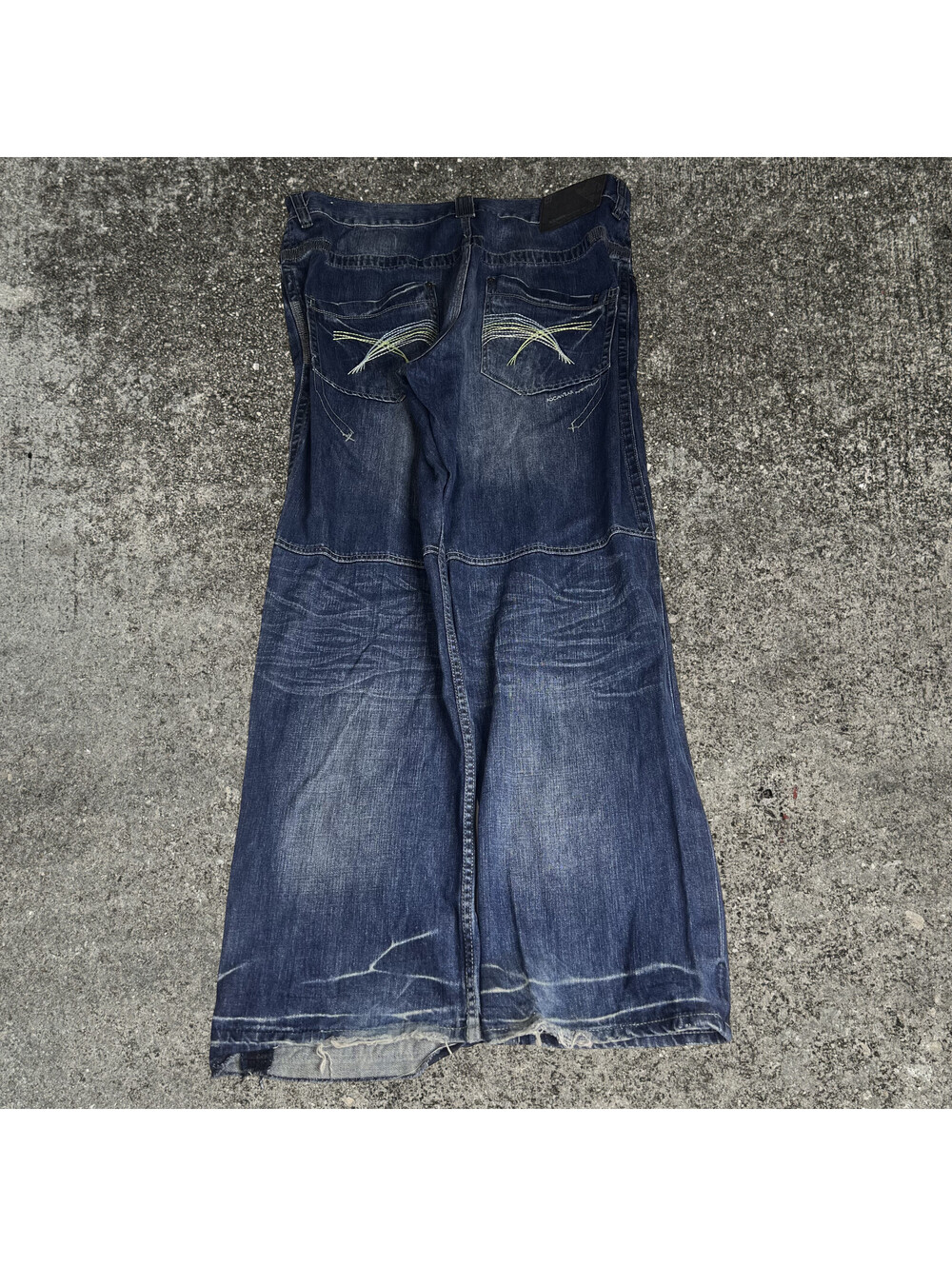 Rocawear Baggy Wide-leg Denim Jeans Embroidered Pockets Size 42